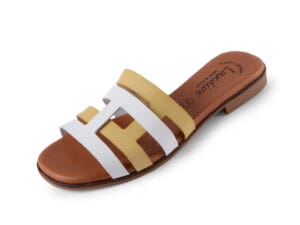 DAMEN ZWEIFARBIGE LEDERPANTOLETTE 0252158 Sandalen Damen